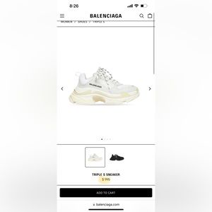 Balenciaga Triple S 
 
Original $995

Selling For $500